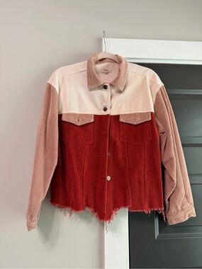 POL Colorblock Corduroy Jacket